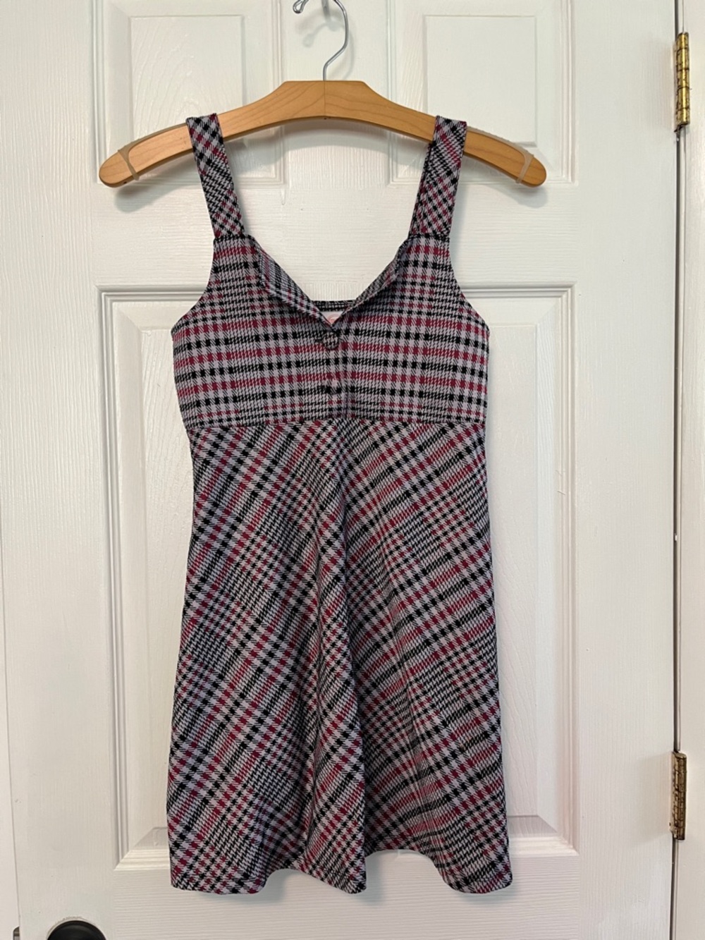 wonder nation Black Gray Pink Plaid Dress for Girls